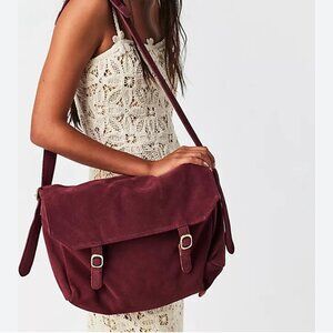 FREE PEOPLE GENUINE SUEDE ZAHARA messenger travel bag